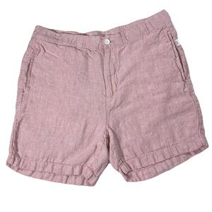 Onia 100% Linen Shorts Women’s Medium Pink Elastic Waist Summer